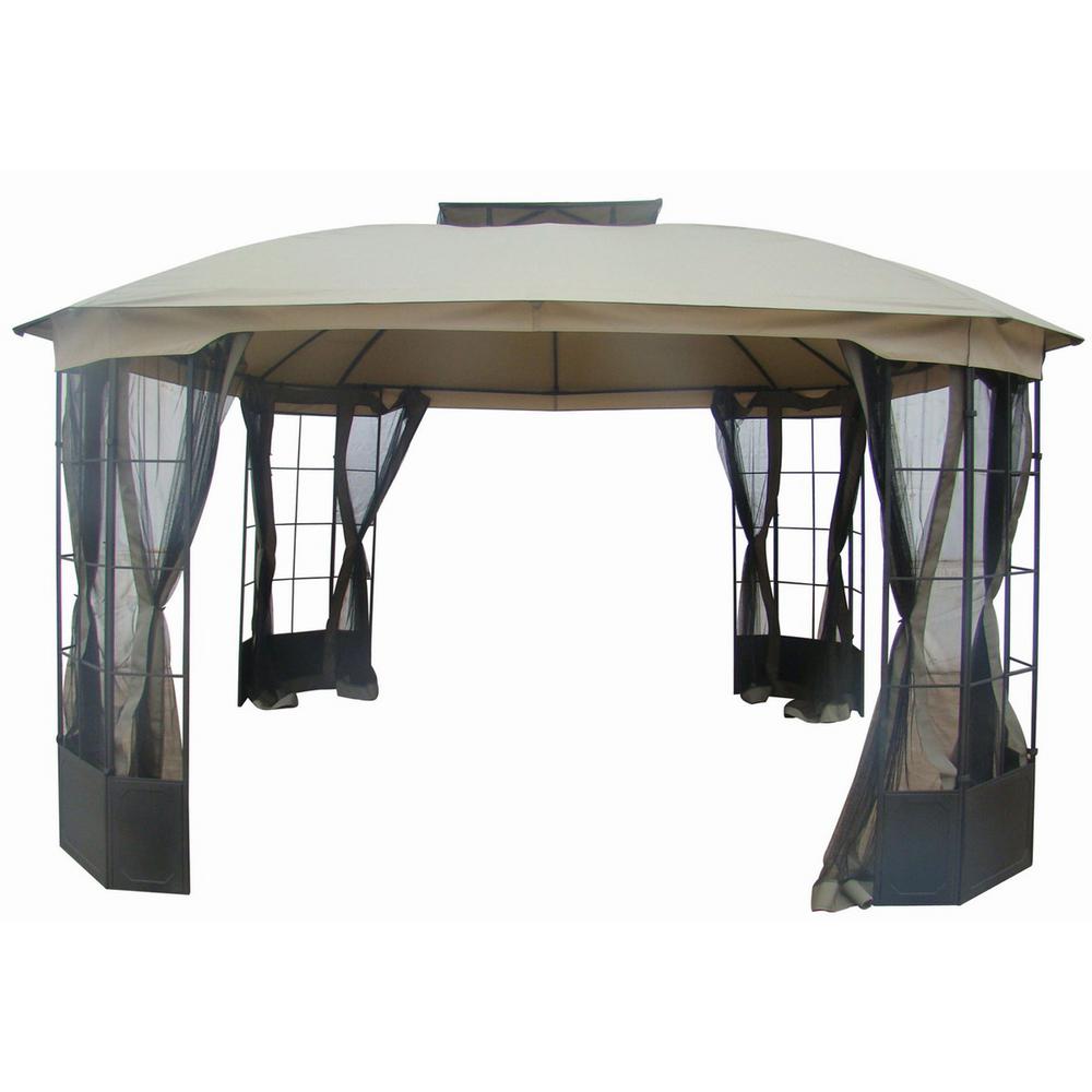 Noble House Westerly 13 ft. x 13 ft. Camel Gazebo3697 The Home Depot