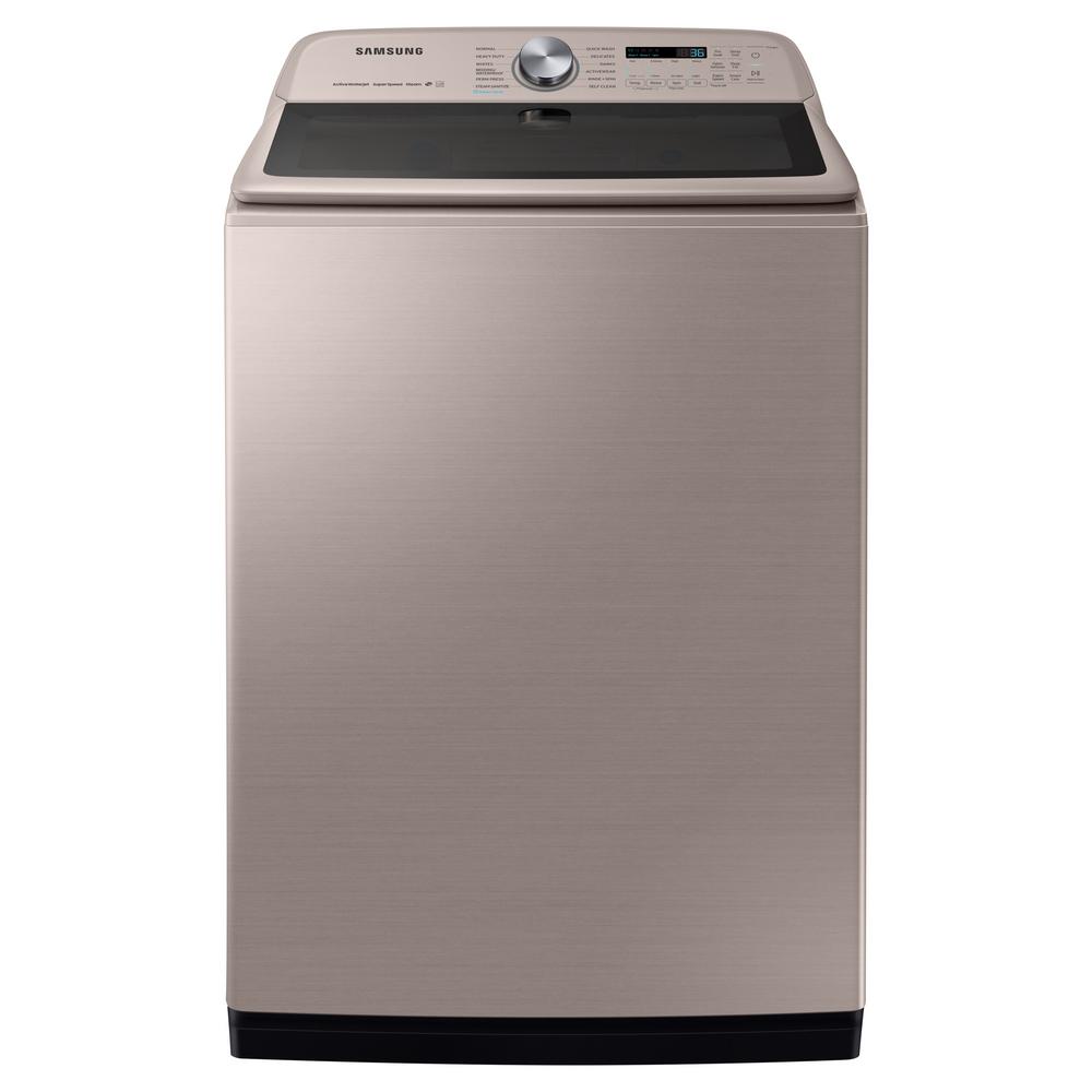 Samsung 5.4 cu. ft. High-Efficiency Champagne Top Load Washing Machine with Super Speed and Steam, ENERGY STAR, Beige was $1199.0 now $798.0 (33.0% off)
