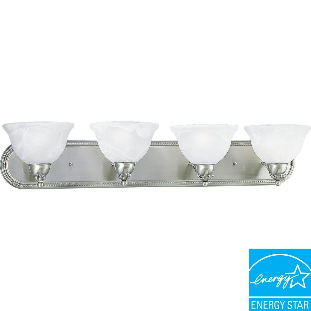 Progress Lighting Avalon 4Light Brushed Nickel Fluorescent Bathroom