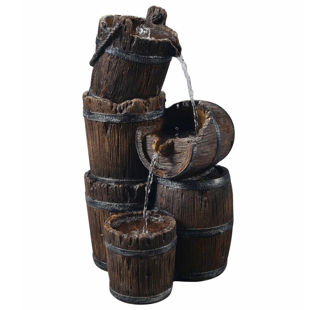 Peaktop Outdoor Vintage 3 Tier Barrel Waterfall Fountain Tdc Peaktop Outdoor Vintage 3 Tier Barrel Waterfall Fountain