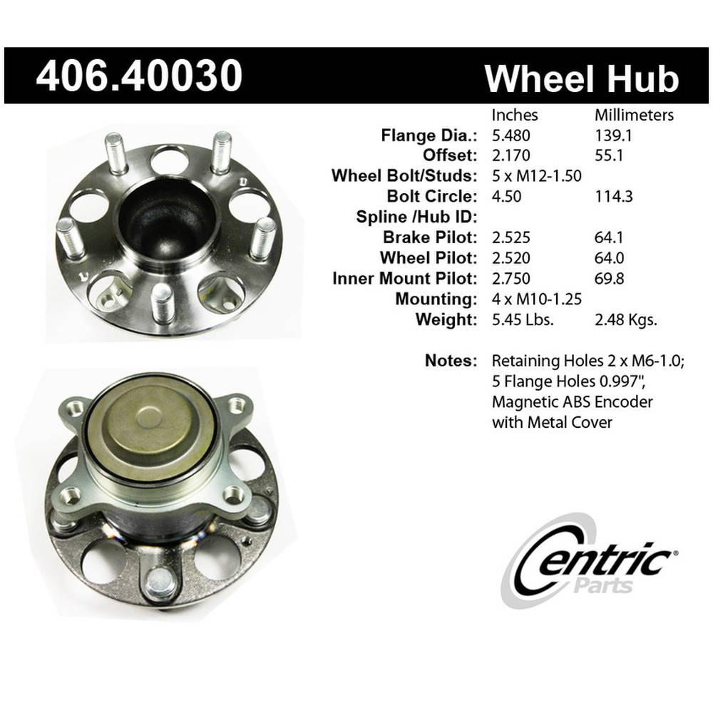 Centric 405.44009E Rear Wheel Hub and Bearing Assembly
