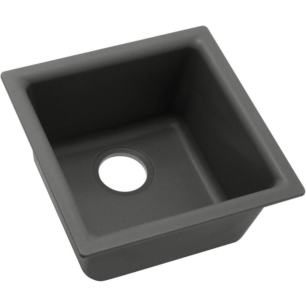Elkay Quartz Classic DropIn/Undermount Composite 16 in. Single Bowl Kitchen Sink in Dusk Gray