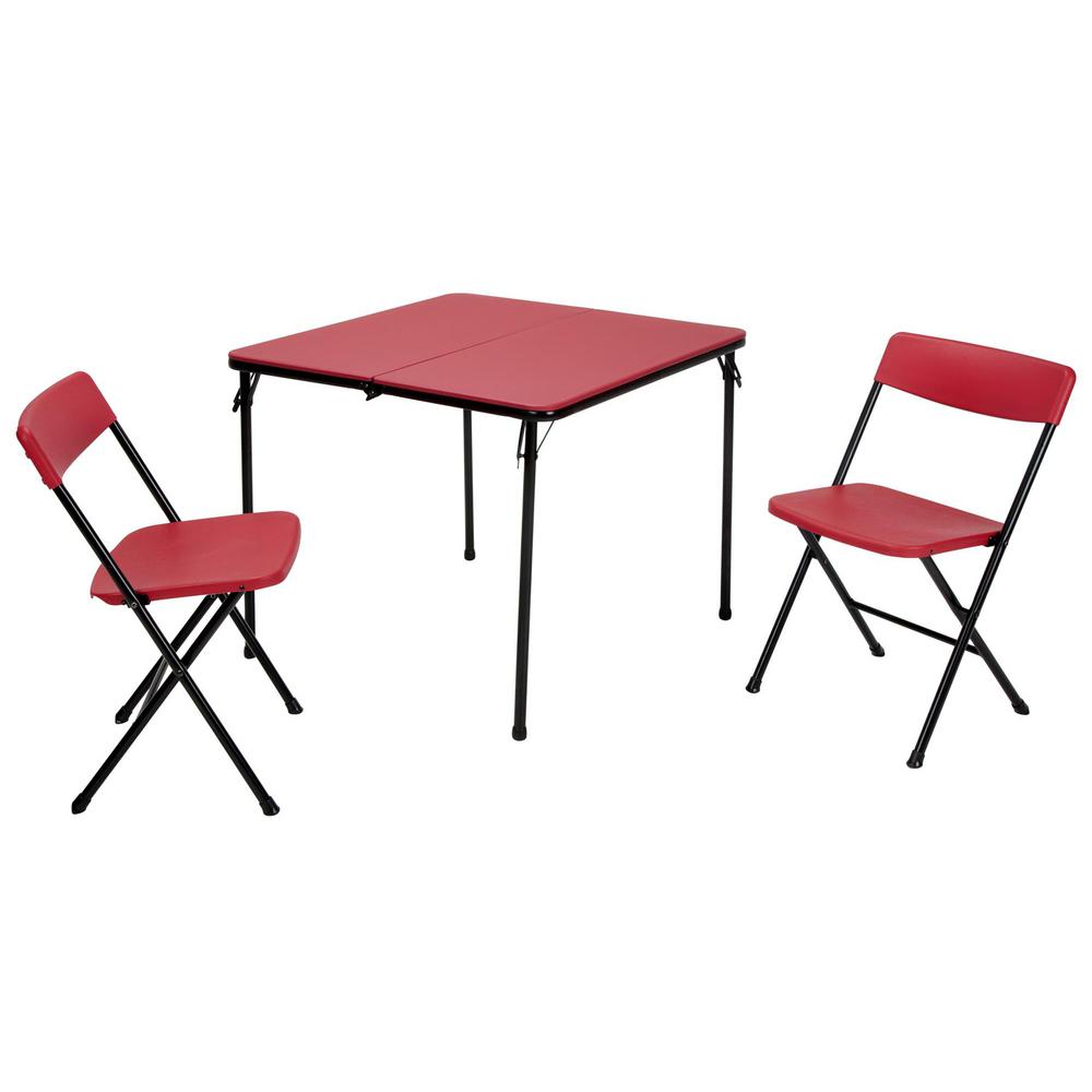 Cosco 3Piece Red Folding Table and Bench Set37331RBK1E The Home Depot