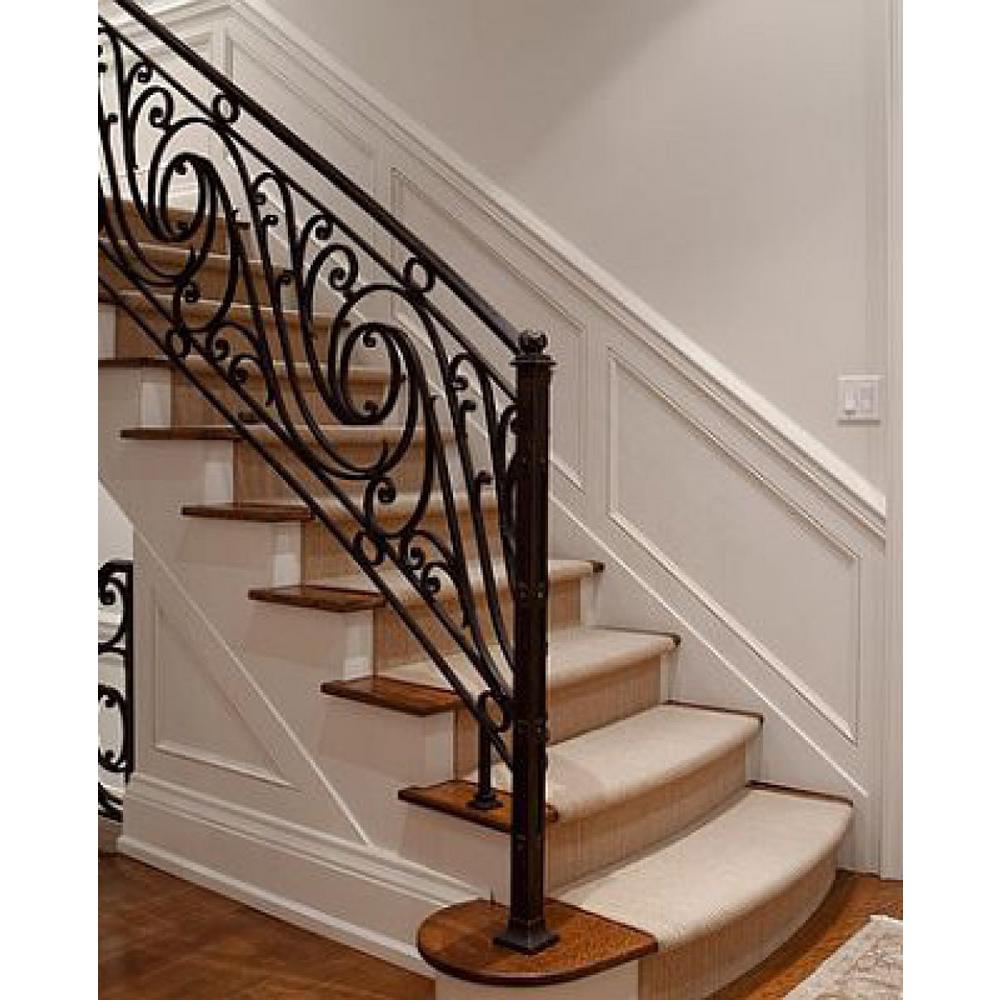 96 in. x 38 in. Finished Black Wrought Iron Baluster ...