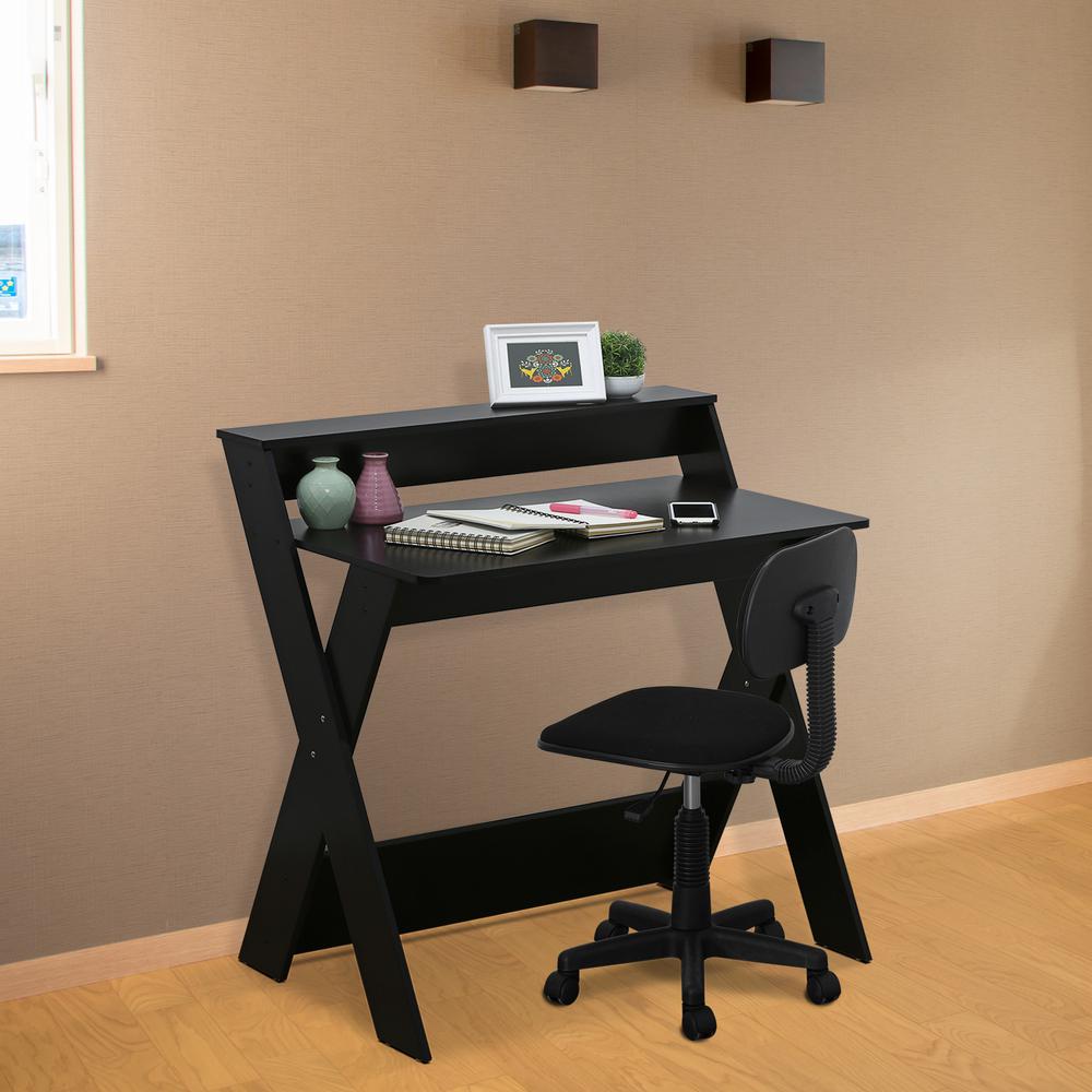 Desks Home Office Furniture The Depot Modern Simplistic Espresso Criss Crossed Study Desk