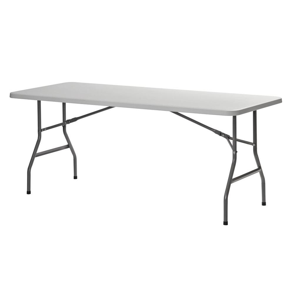 Sandusky 72 In White Plastic Portable Folding Banquet Table
