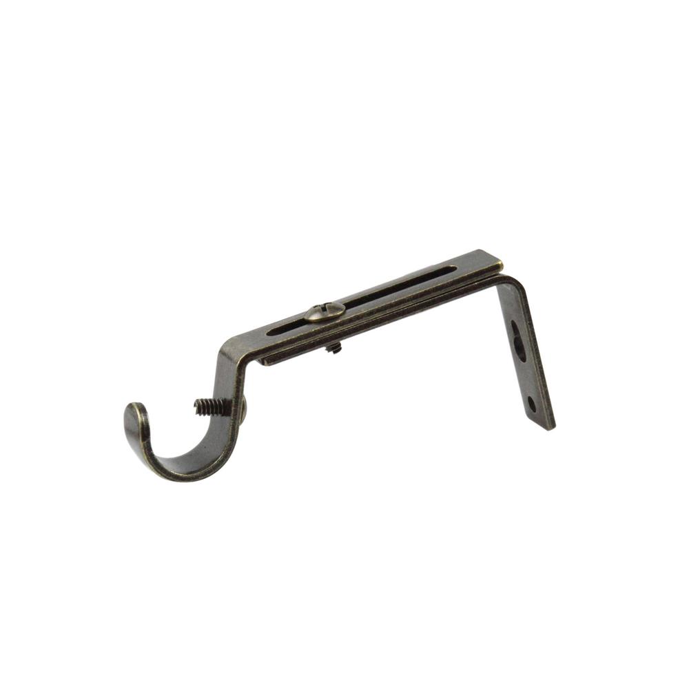 Rod Desyne Single Rod Extendable Wall Bracket In Antique Brass