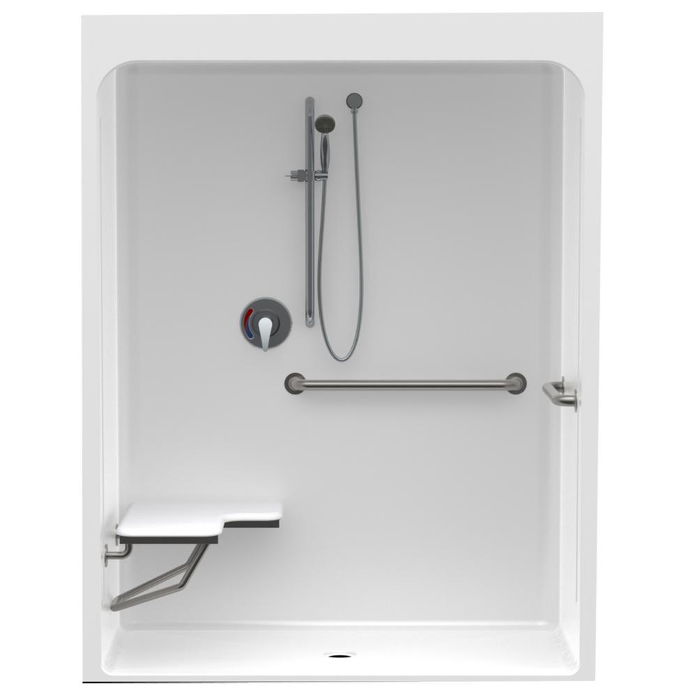 Aquatic Accessible Acrylic 60 in. x 34 in. x 79 in. 1Piece Shower