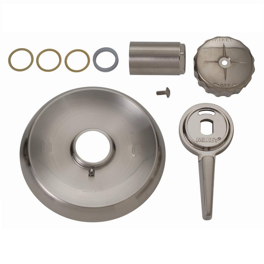 BrassCraft SKD0201 D Mixet MTR-5 CLR SN COMPLETE Single Handle Tub and Shower Trim Kit with Old Style Handles PVD Satin Nickel