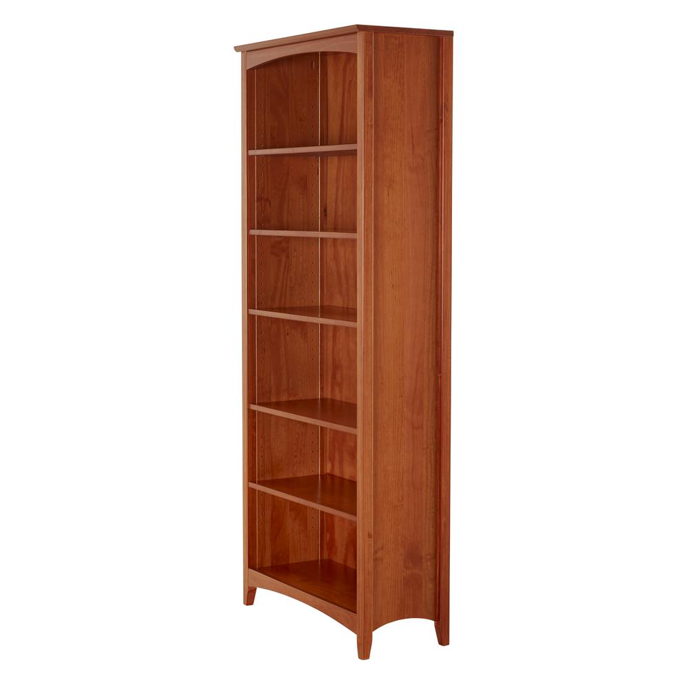 Cherry Bookcases Home Office Furniture The Depot Shaker Style Cherry 72 In H Solid Wood Bookcase