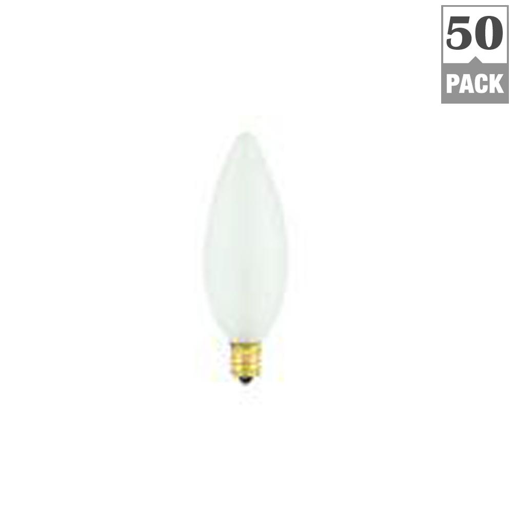 Bulbrite 40-Watt B10 Frost Dimmable Warm White Light Incandescent Light ...