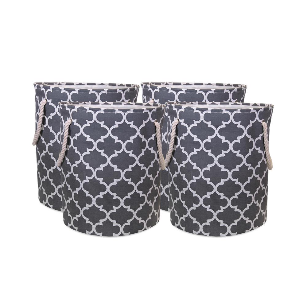 Jia Home Laundry Hamper With Rope Handles In Grey Lattice Pattern 4 Jia Home Laundry Hamper With Rope Handles In Grey Lattice Pattern 4 Pack