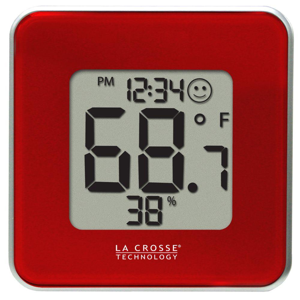 La Crosse Technology Digital Thermometer and Hygrometer in Silver302604STBP The Home Depot