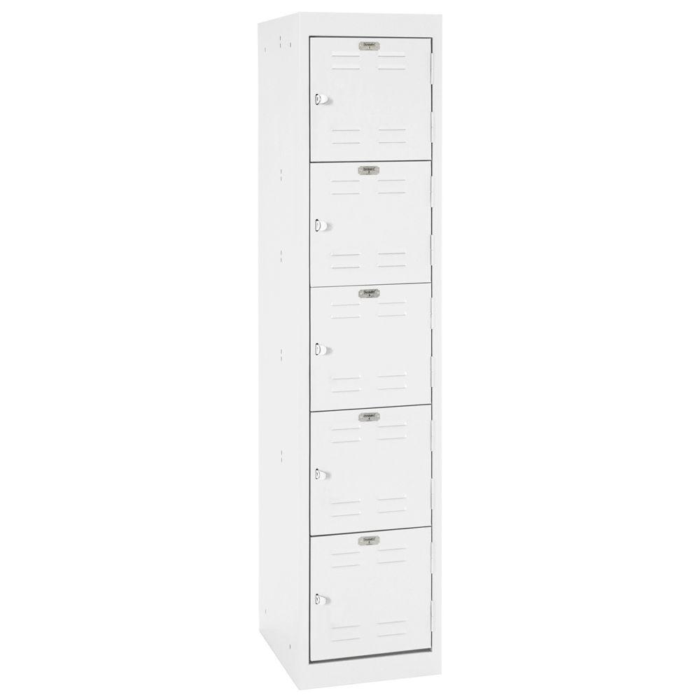 Sandusky 66 in. H x 15 in. W x 18 in. D 5Tier Welded Steel Storage Locker in WiteLF5H15186622