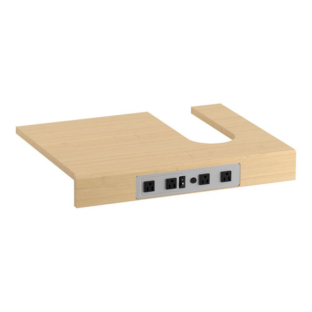 Kohler 18 In Adjule Shelf With Electrical Outlets For 36 Adjule Shelf With Electrical Outlets For 36 In Tailored Vanities 1 Door And 3 Drawers Natural Maple