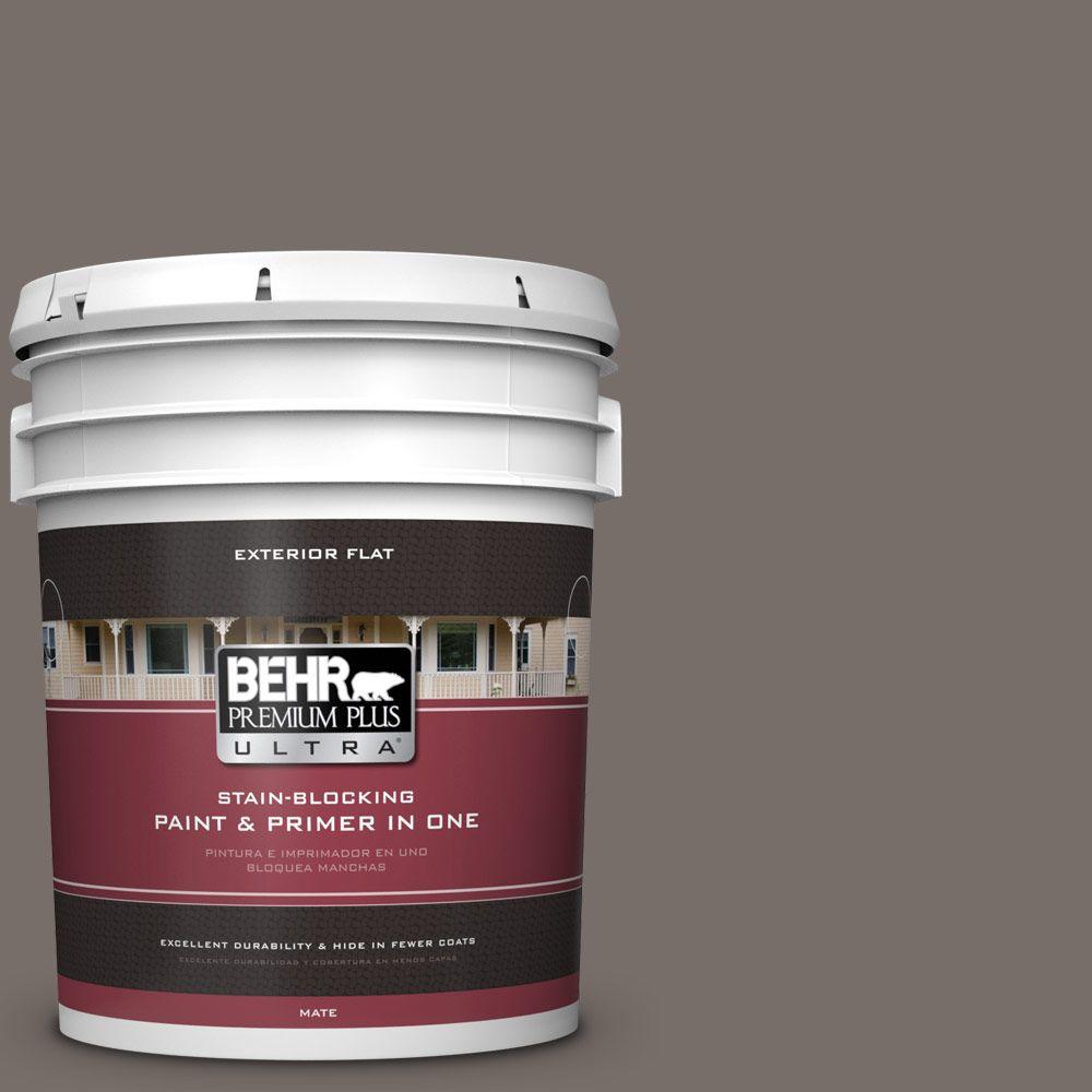 BEHR Premium Plus Ultra 5gal. UL1907 Saturn Gray Flat Exterior Paint