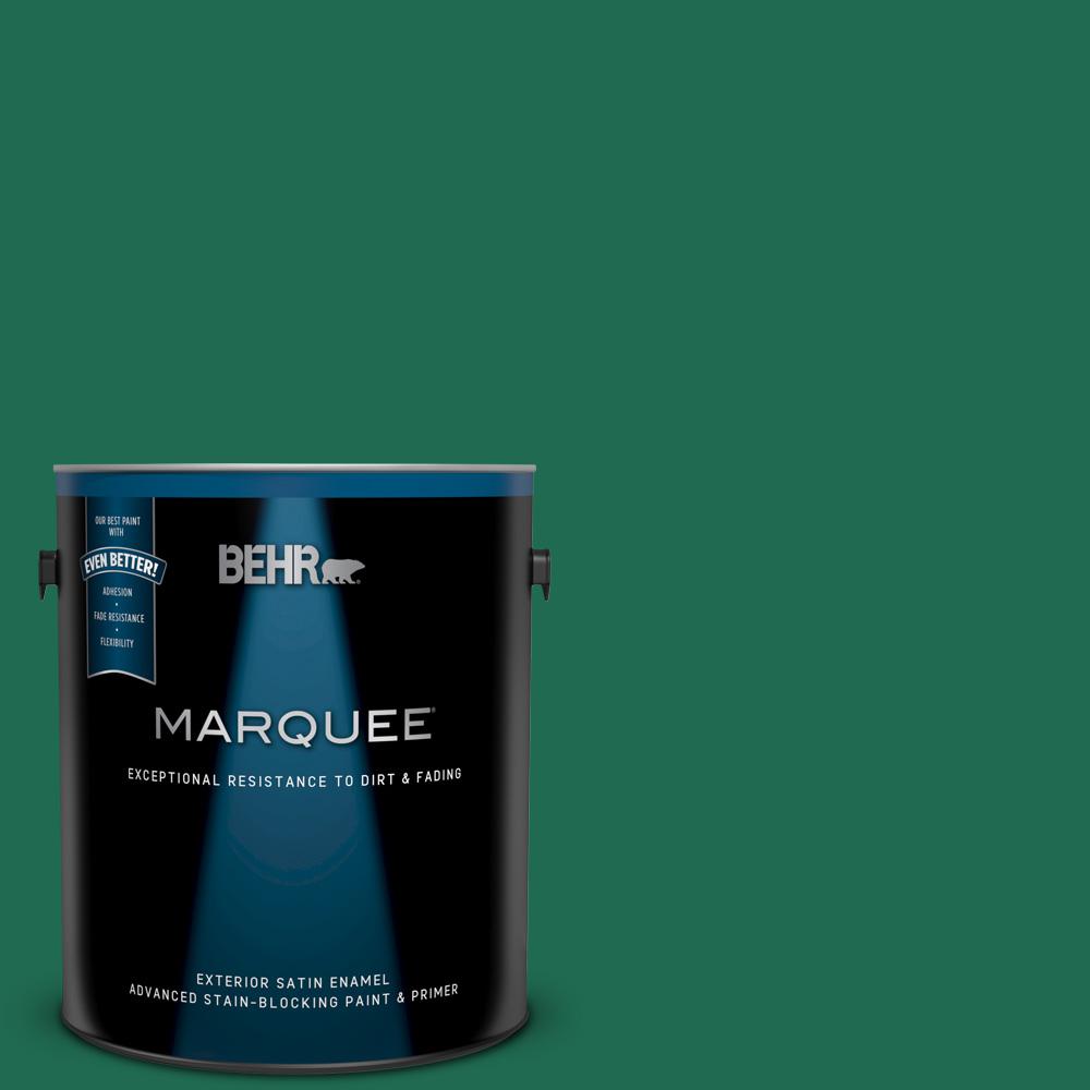 Behr Marquee 1 Gal P430 7 Sparkling Emerald Satin Enamel Exterior Paint And Primer In One