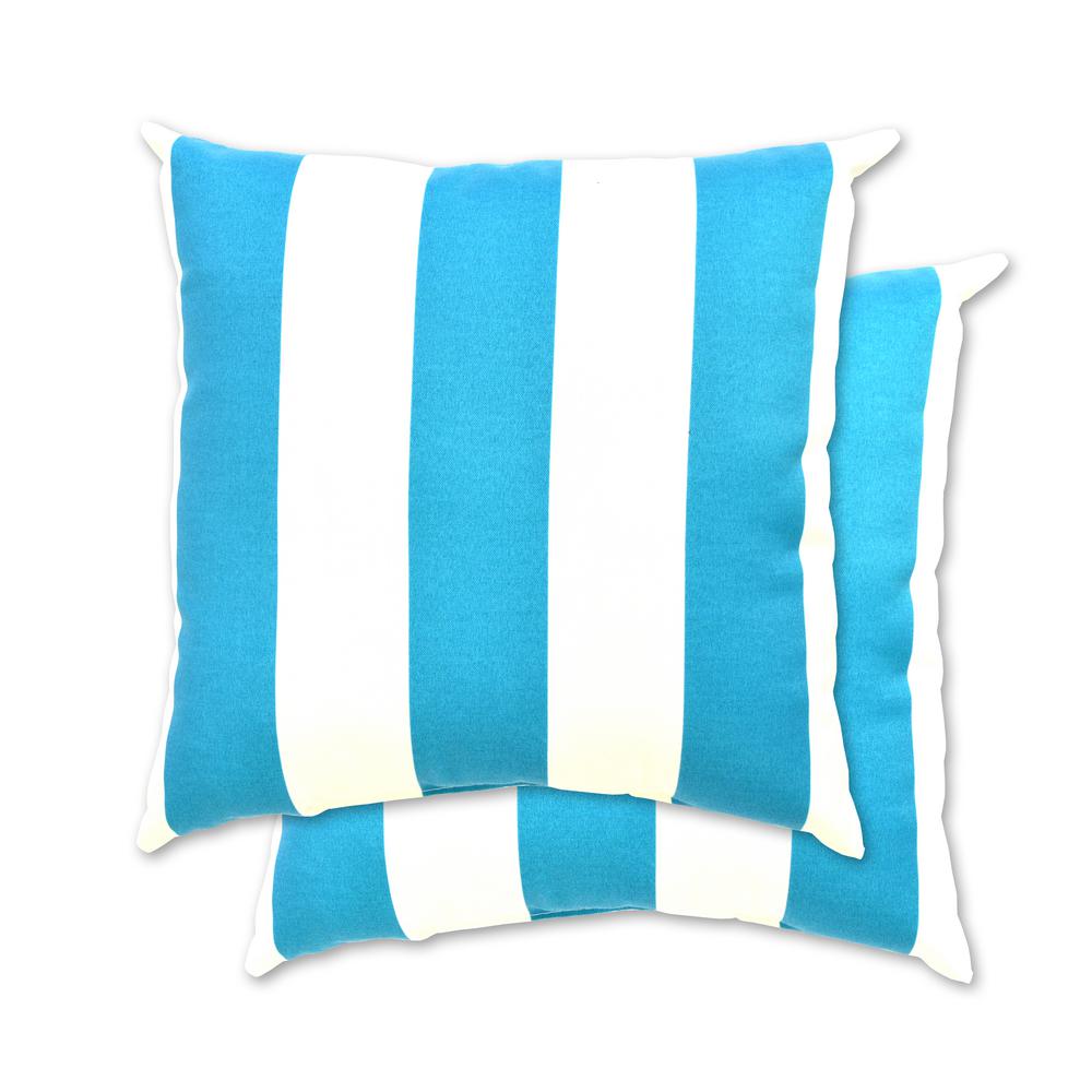 Black Cabana Stripe Square Outdoor Throw Pillow (2Pack) 768002529800