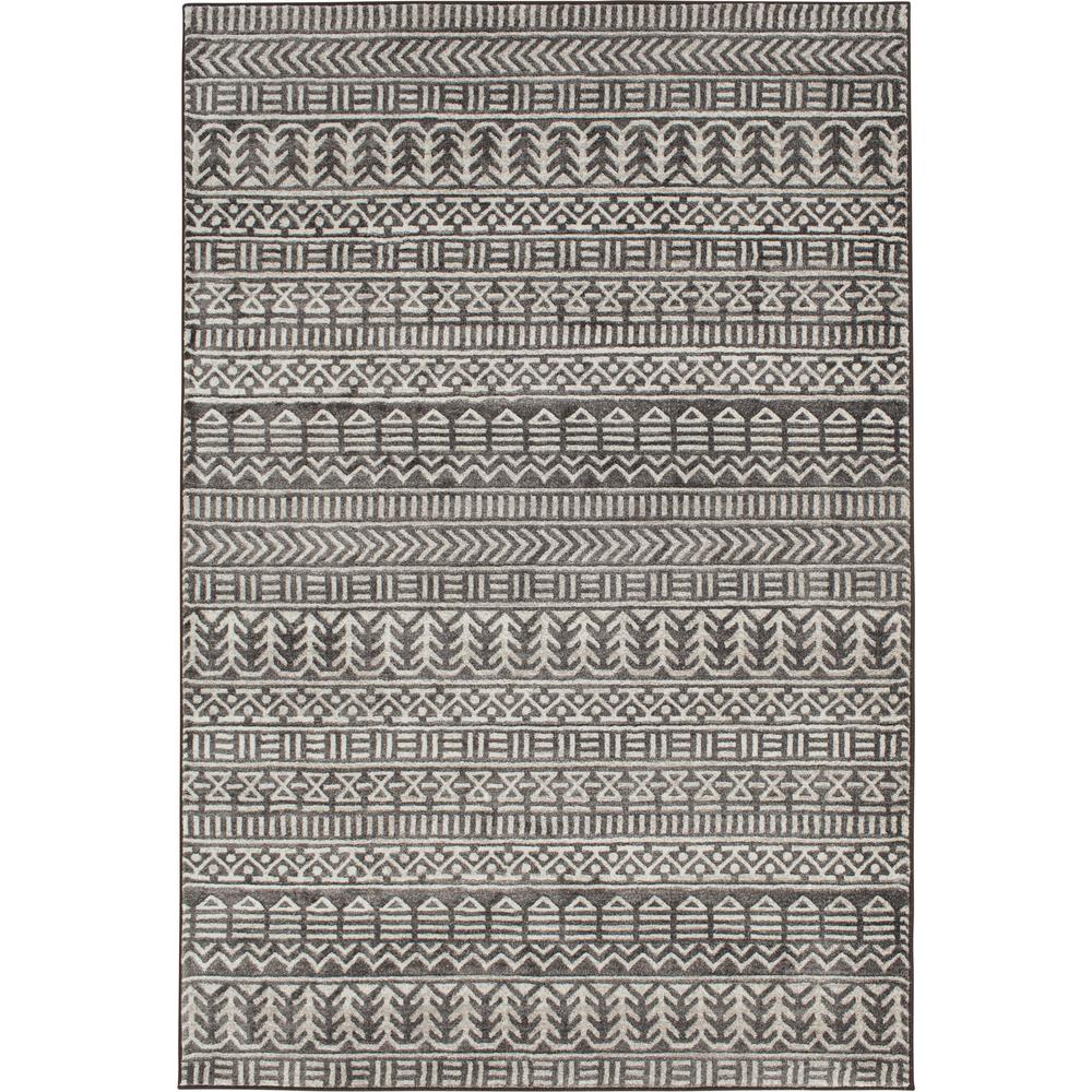 Bazaar Carib Grey/White 5 ft. x 7 ft. Global Polypropylene Area Rug ...