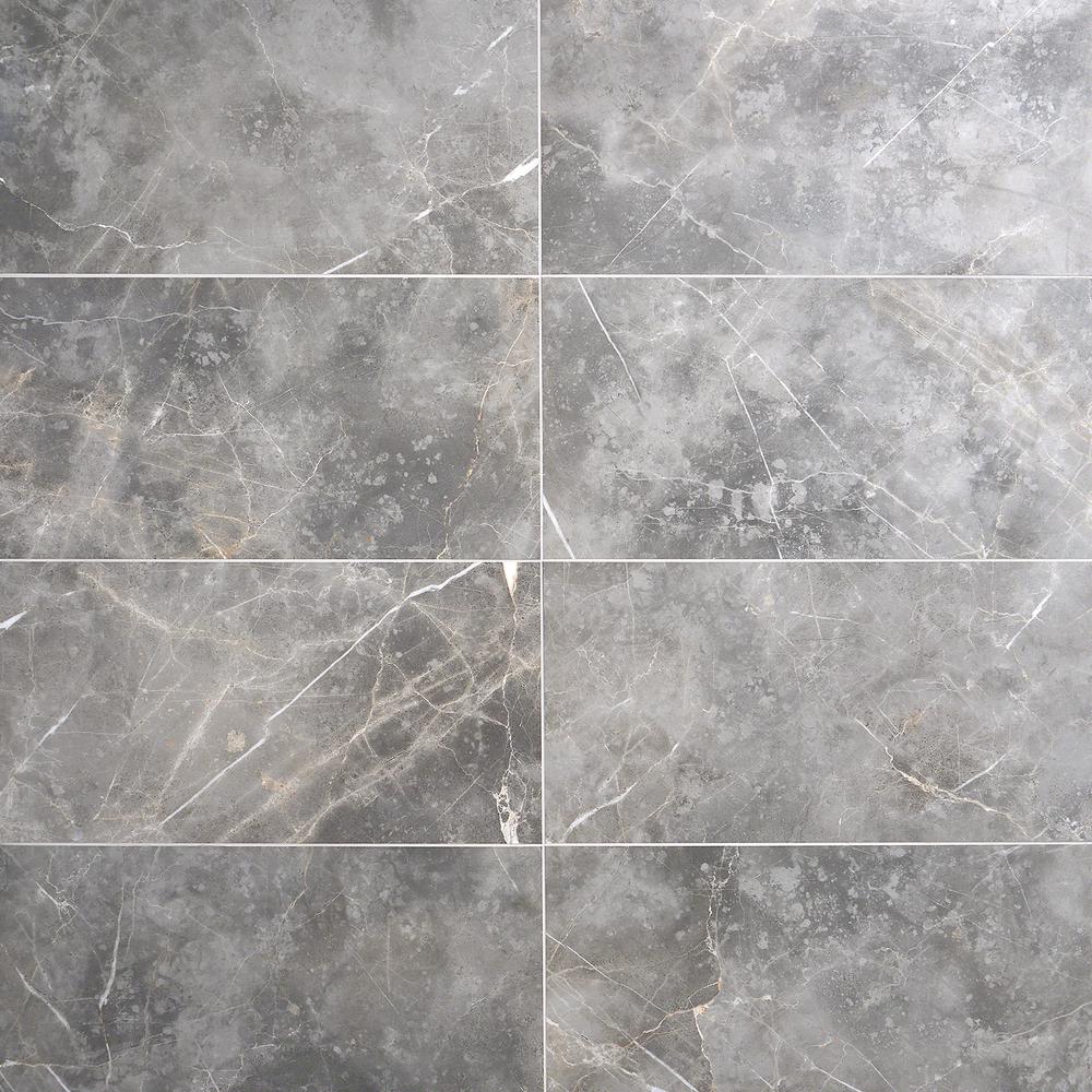 Marble Look - 12x24 - Gray - Tile - Flooring - The Home Depot