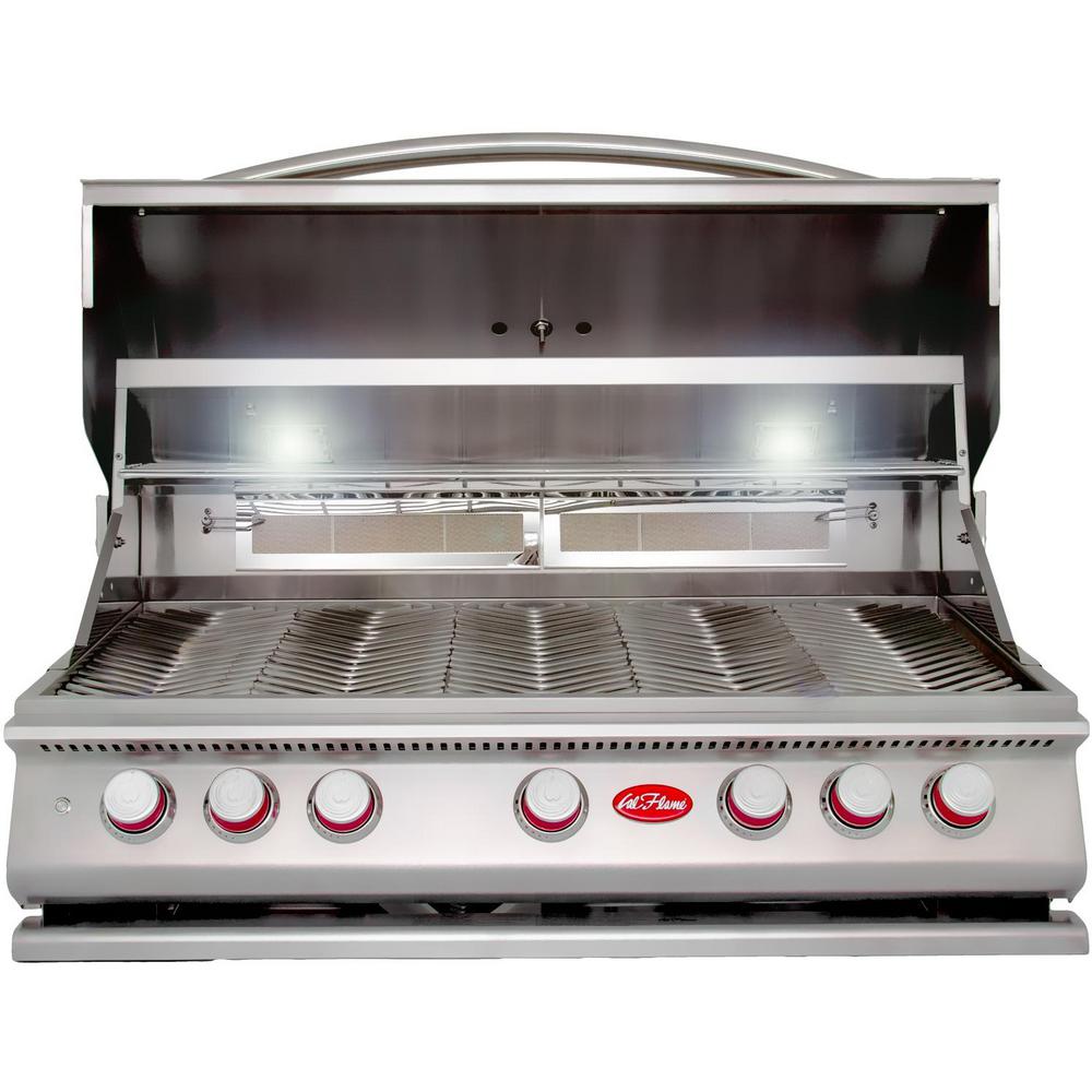 Cal Flame 5 Burner Built In Stainless Steel Propane Gas Grill With Cal Flame 5 Burner Built In Stainless Steel Propane Gas Grill With Rotisserie