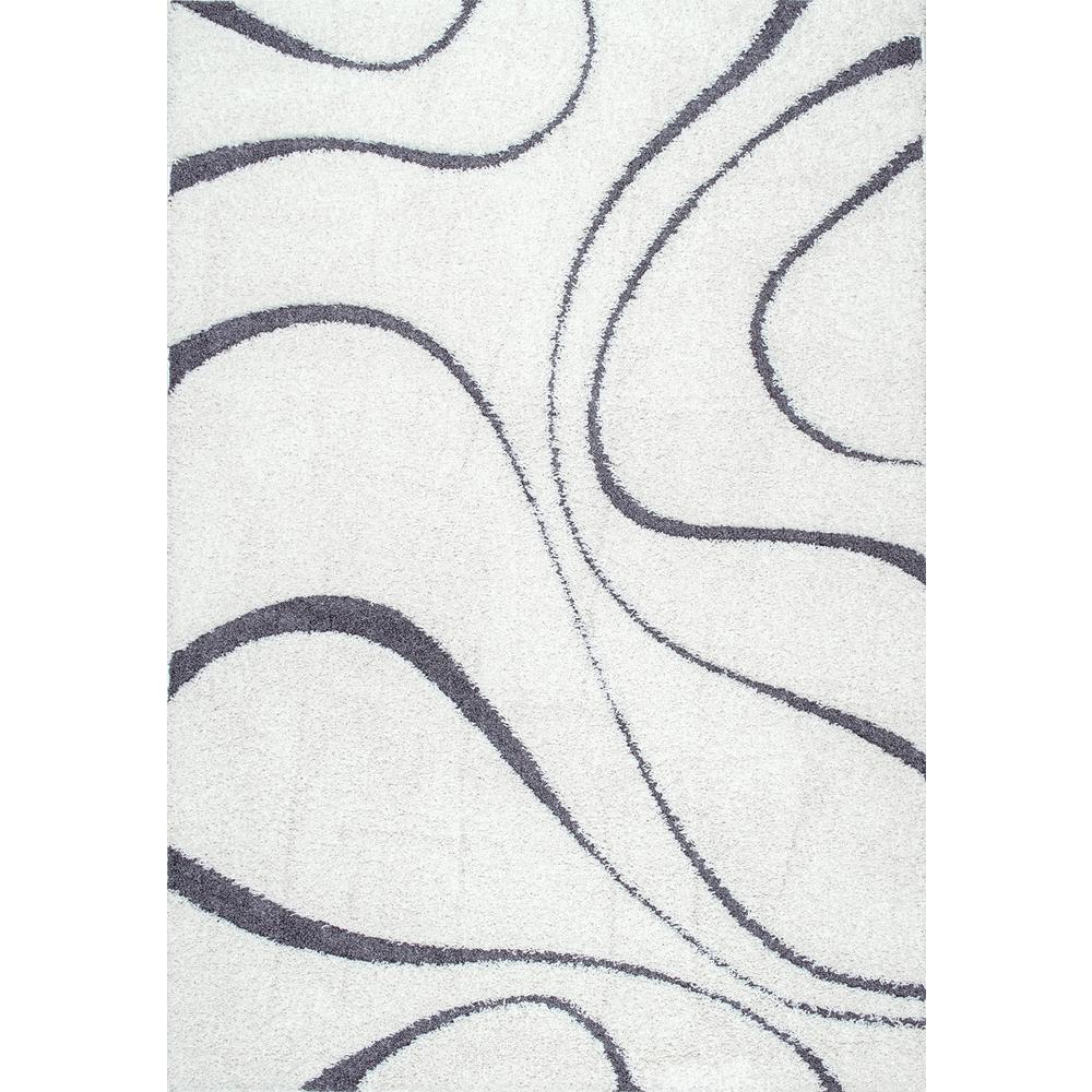 Nuloom Carolyn Contemporary Curves White 7 Ft X 9 Area Nuloom Carolyn Contemporary Curves