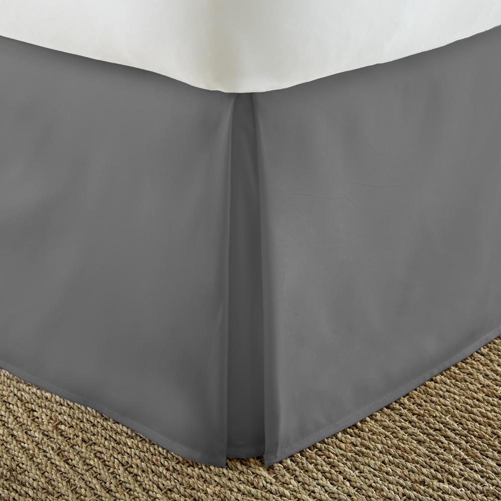 Bed Skirts Dust Ruffles Bedding Bath The Home Depot Pleated Dust Ruffle Gray King Performance Bed Skirt
