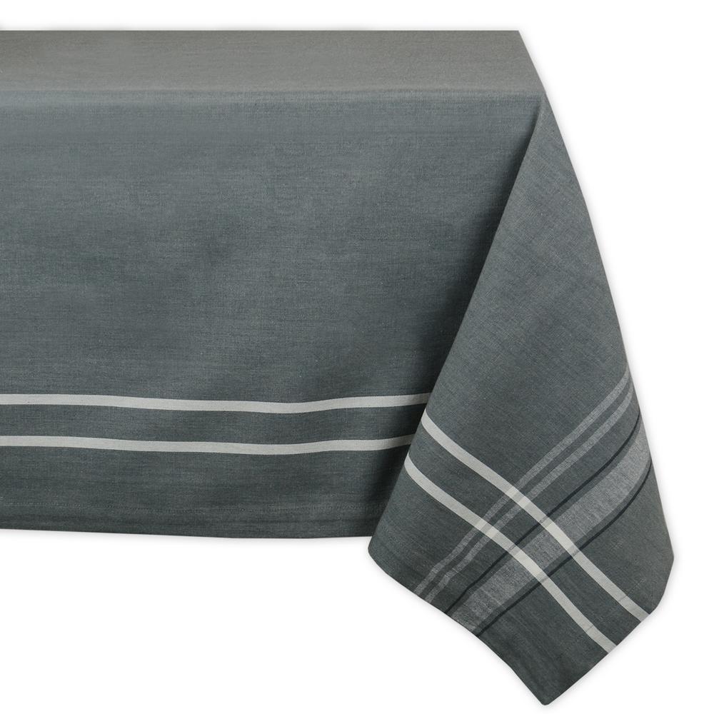 grey and white tablecloth