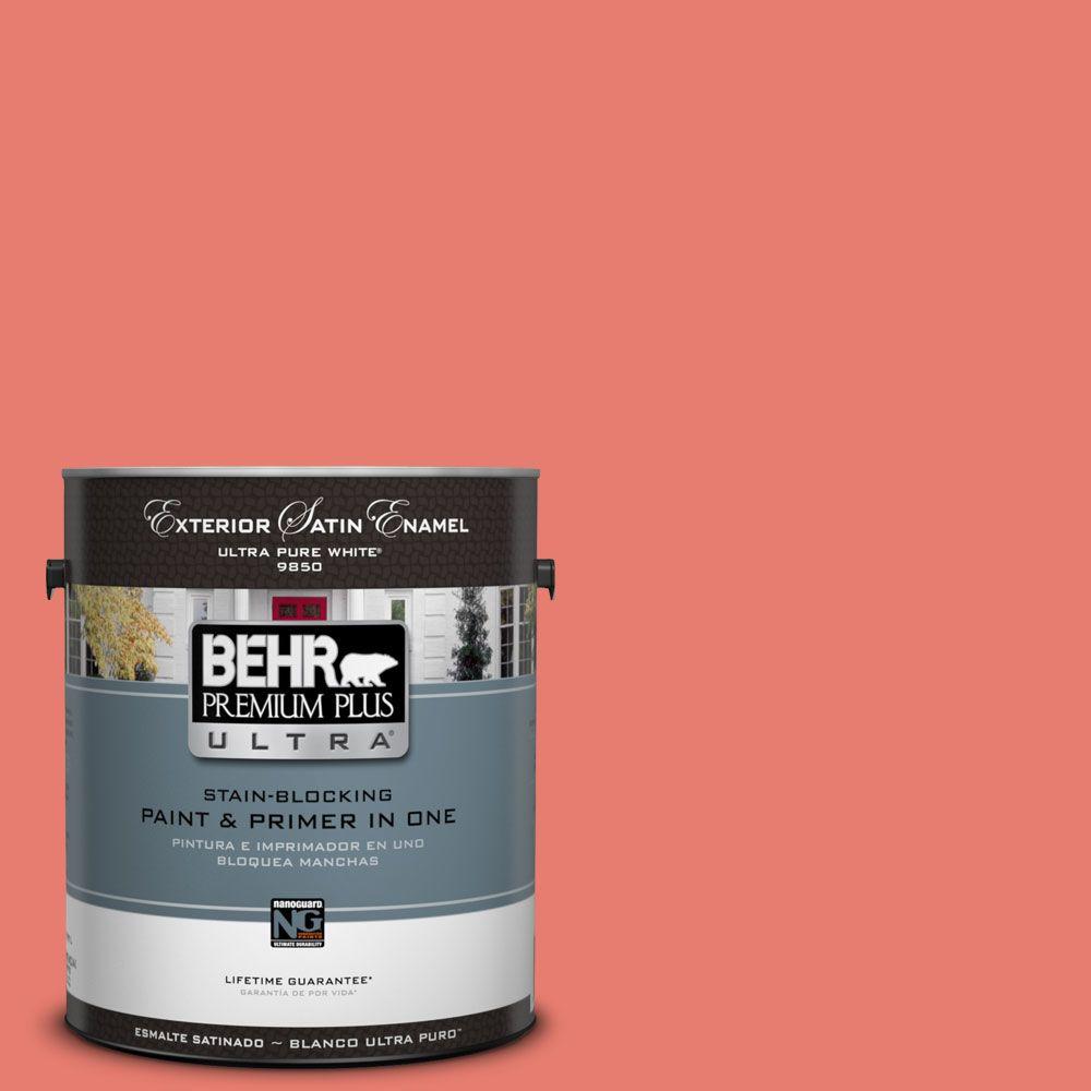 BEHR Premium Plus Ultra 1gal. HDCSM1412 Cosmic Coral Satin Enamel