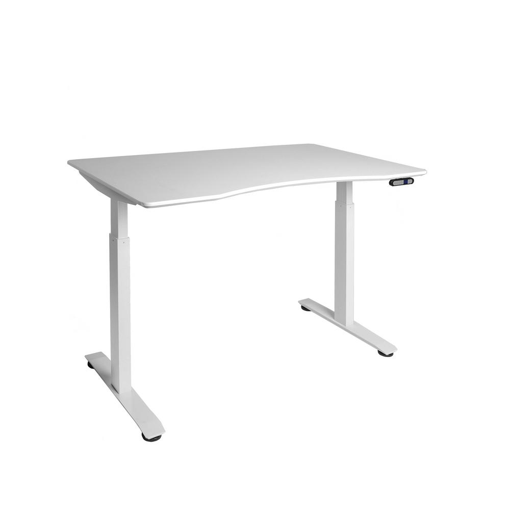 Seville Classics Airlift White Electric S2 Standing Desk Frame W