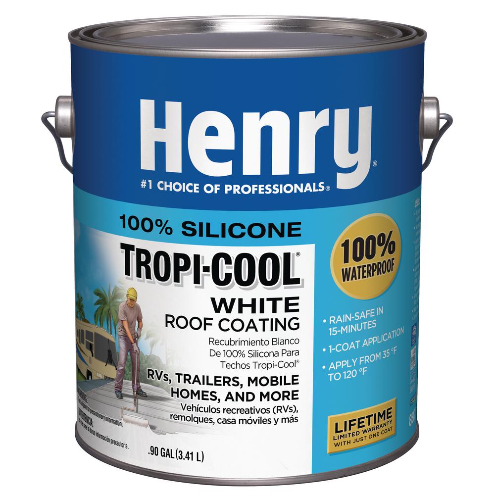 Henry 0.90 Gal. 887 Tropi-Cool 100% Silicone White Roof Coating ...