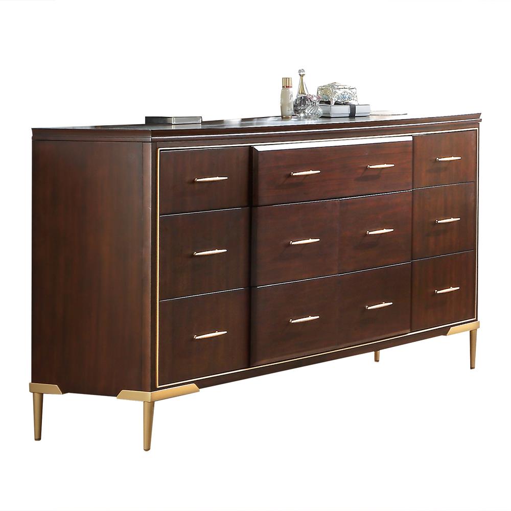 Channing Cherry 7 Drawer Dresser Ch555dr The Home Depot Acme Furniture Eschenbach Cherry Dresser 25965