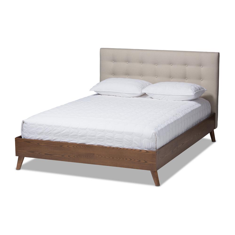 Baxton Studio Alinia Light Beige King Platform Bed-146 ...