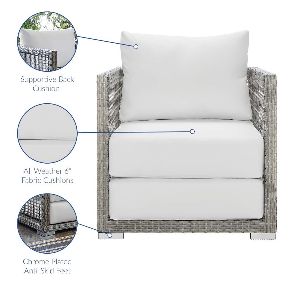 Modway Aura Gray Wicker Outdoor Lounge Chair With White Cushions Eei 2918 Gry Whi The Home Depot - Aura Gray Wicker Outdoor Sofa With White Cushions By Modway Modway Aura Gray Wicker Outdoor Lounge Chair With White Cushions Eei 2918 Gry Whi The Home Depot - Aura Gray Wicker Outdoor Sofa With White Cushions By Modway