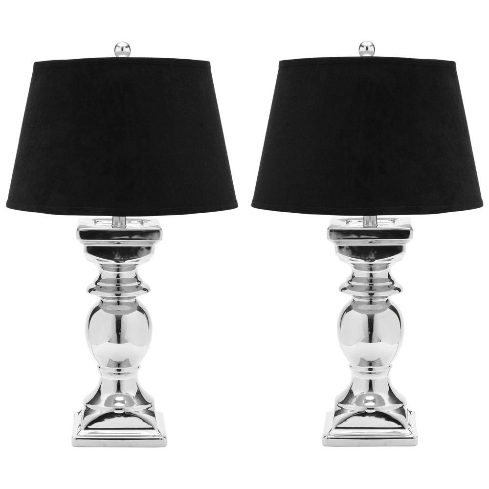 Safavieh Helen 28 In Black Lamp With Velvet Hard Back Baer Set Black Lamp With Velvet Hard Back Baer Set Of 2