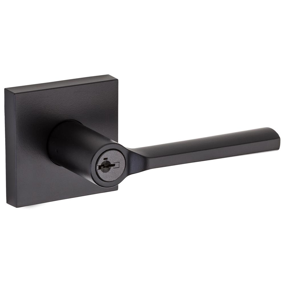 Kwikset Lisbon Iron Black Square Exterior Entry Door Lever