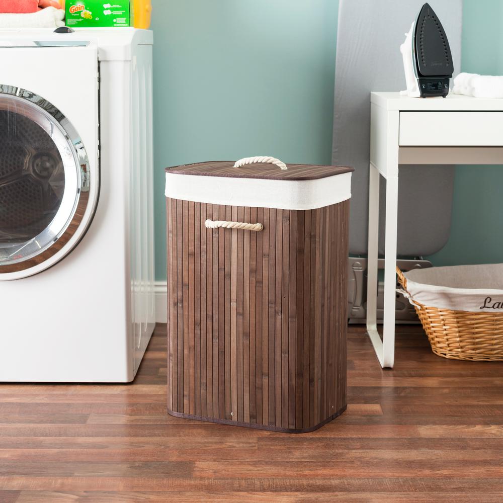 Brown Laundry Baskets Room Storage The Home Depot Brown Rectangular