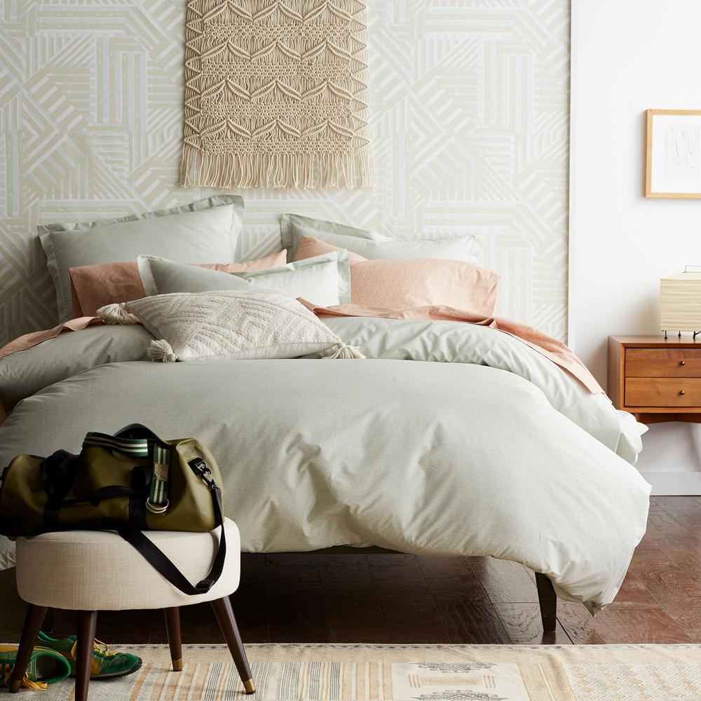 Cstudio Home by The Company Store Marble Seafoam Geometric Cotton Percale Twin Duvet Cover