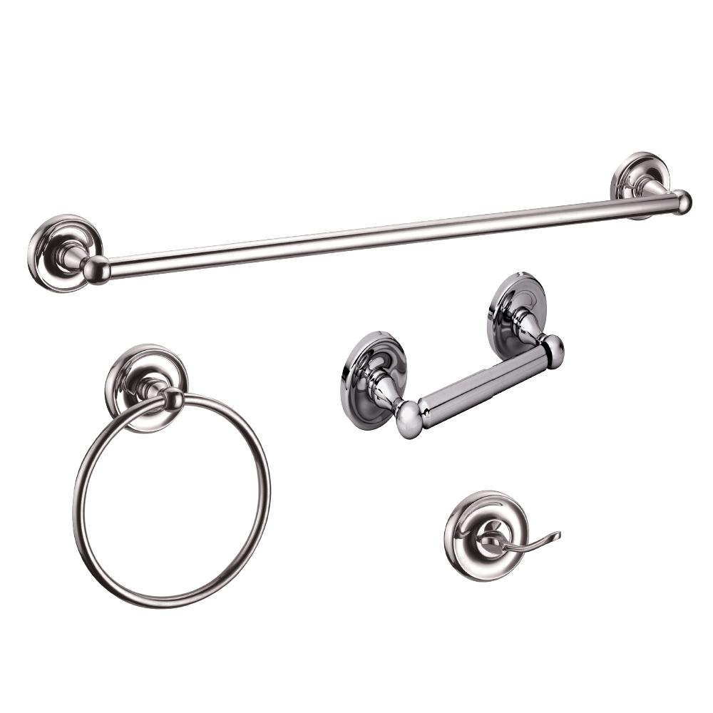 Design House San Martin 4Piece Bathroom Hardware Accessory Kit on Polished Chrome188730 The