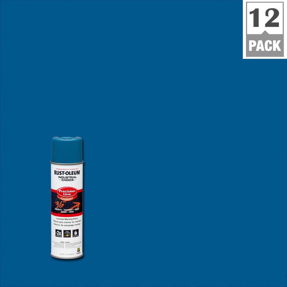 Rust-Oleum Industrial Choice 17 oz. Caution Blue Inverted Marking Spray ...