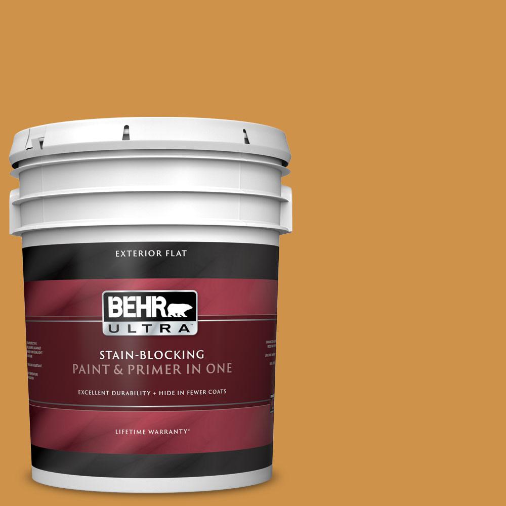 BEHR ULTRA 5 gal. M2606 Sweet Mustard Flat Exterior