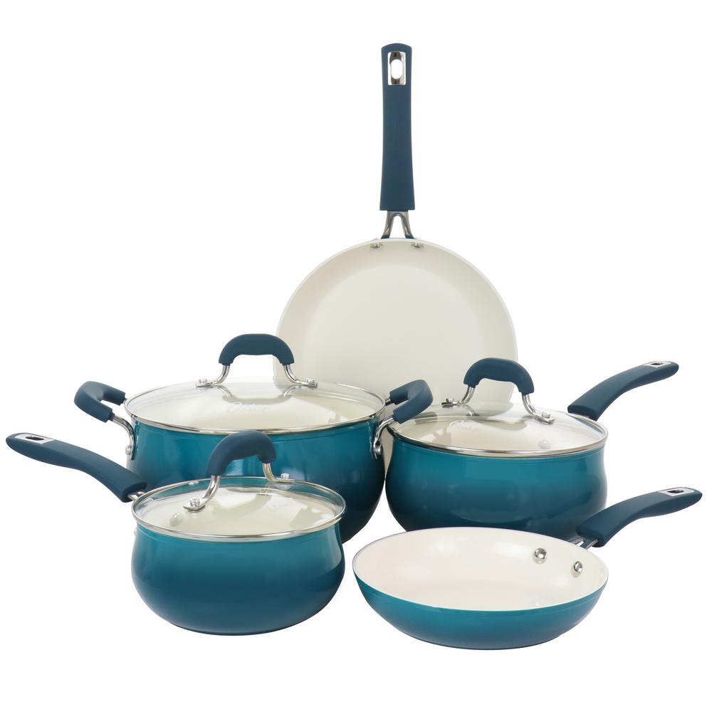 Oster Corbett 8Piece Nonstick Aluminum Cookware Set in Teal985115141M