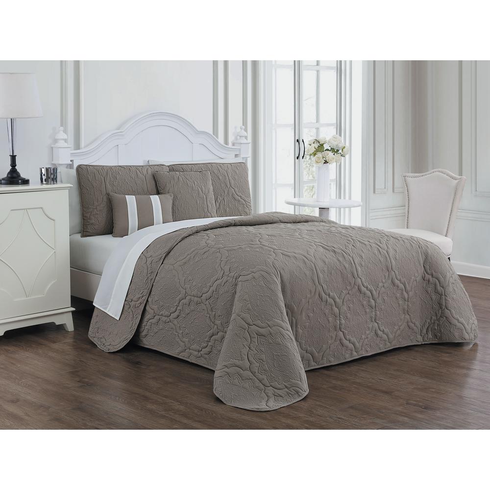 Avondale Manor Nolie 9 Piece Taupe Ivory King Quilt Set Avondale Manor Nolie 9 Piece Taupe Ivory King Quilt Set Nli9qtkingghti The Home Depot