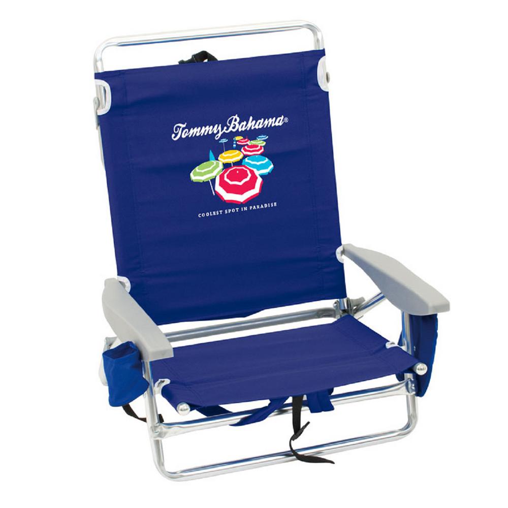 Rio Tommy Bahama Navy Blue Aluminum And Fabric 5 Position Lay Flat Tommy Bahama Navy Blue Aluminum And Fabric 5 Position Lay Flat Backpack Beach Chair