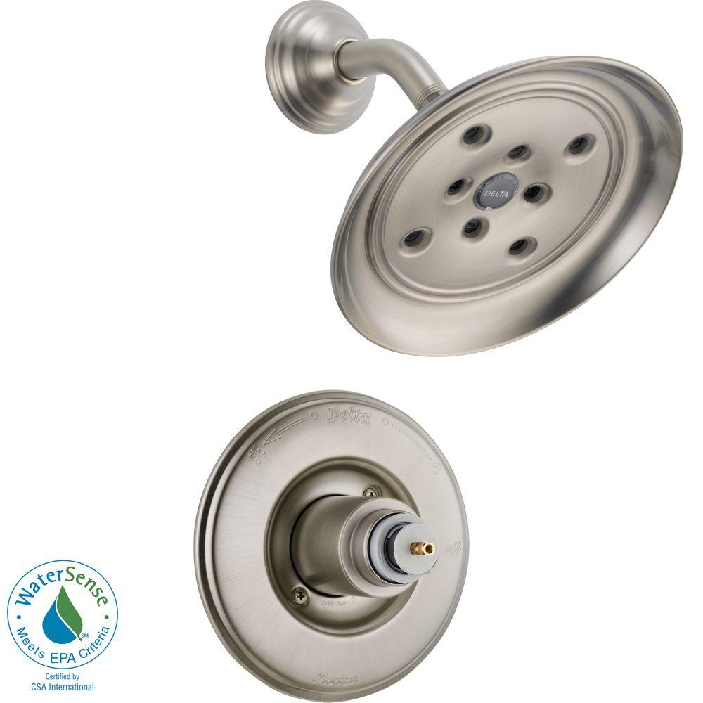 Delta Victorian 1Handle 3Spray Shower Faucet Trim Kit in Stainless with (Valve Not