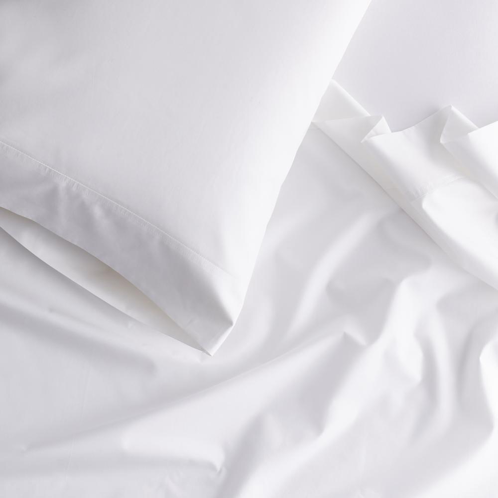 The Company Store 4 Piece Mineral Solid 400 Thread Count Supima Cotton Percale California King Deep Pocket Sheet Set Ec52 Ck Mineral The Home Depot