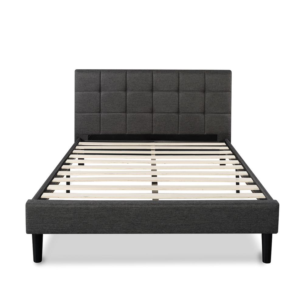 Zinus Lottie Upholstered Square Stitched Platform Bed Frame Queen