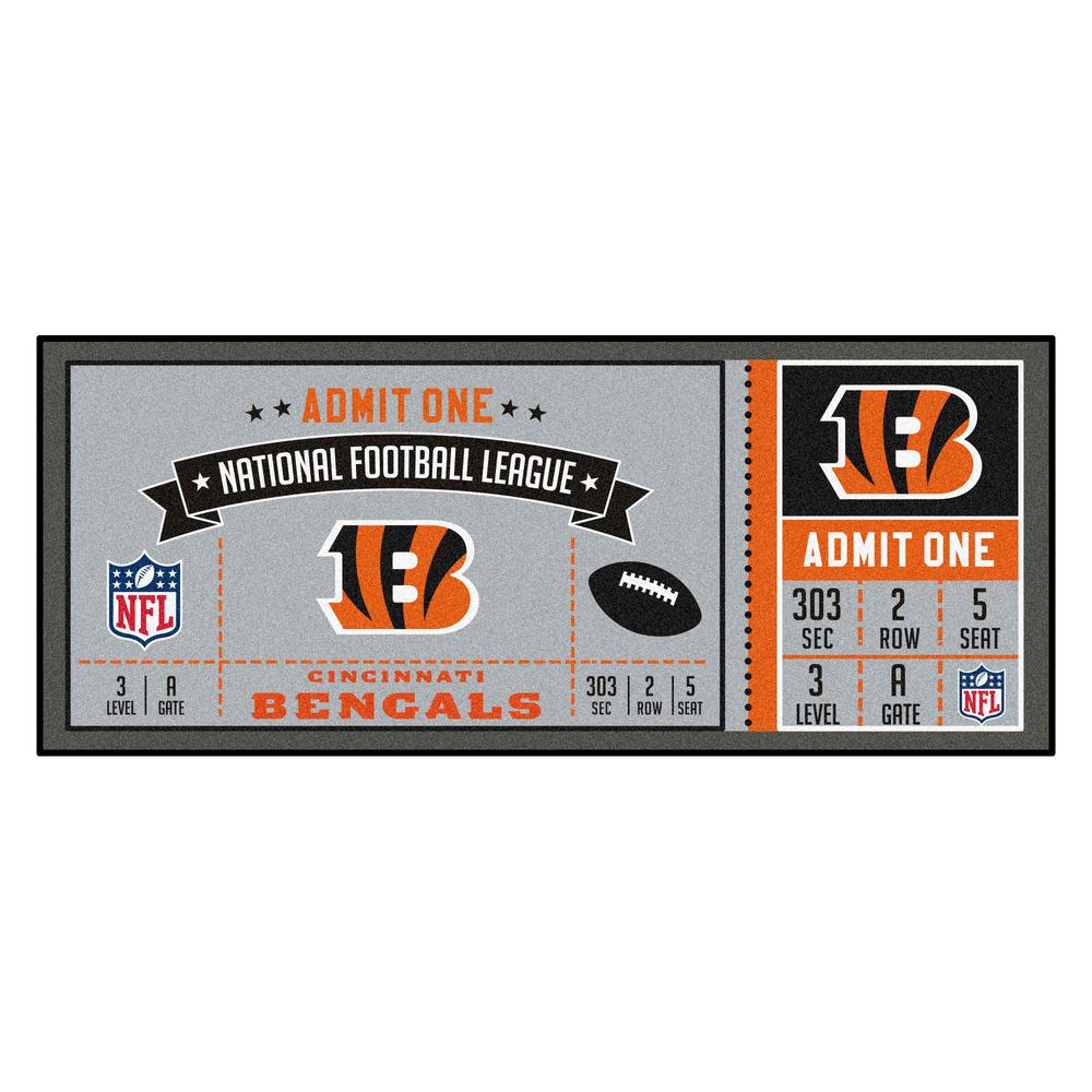 FANMATS NFL Cincinnati Bengals 30 in. x 72 in. Indoor Ticket Runner