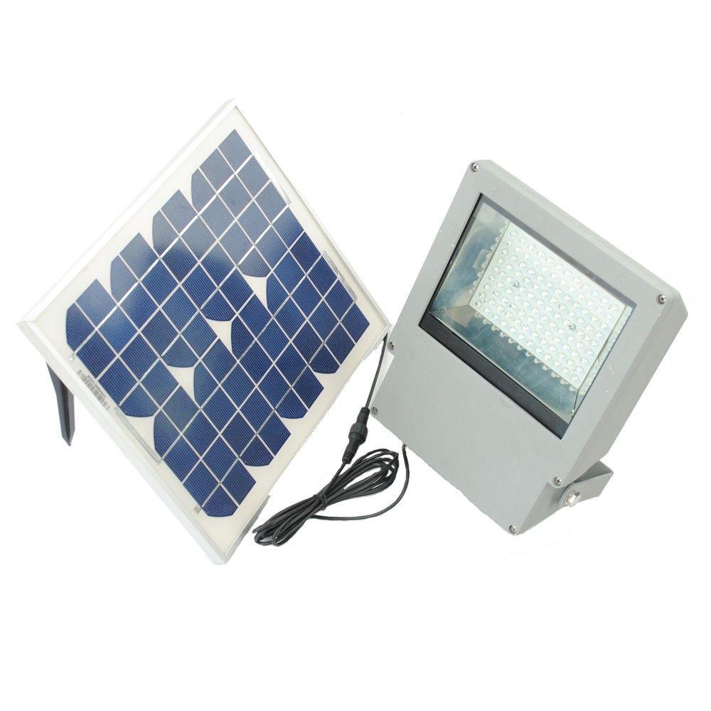 Remote Control Included Flood Lights Outdoor Security Lighting Solar Integrated Led Gray Outdoor Flood Light With Remote Control And Timer