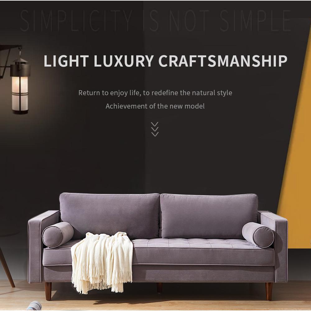 Harper Bright Designs Grey Mid Century Modern Velvet Couch